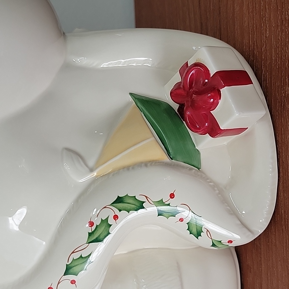 Vintage 1999 Lenox Holiday Collection Santa Skates Cookie Jar - Picture 10 of 13